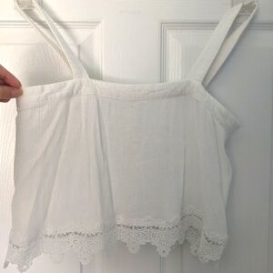 White lace crop top
